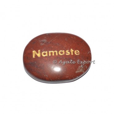 Red Jasper Namaste Engraved Stones