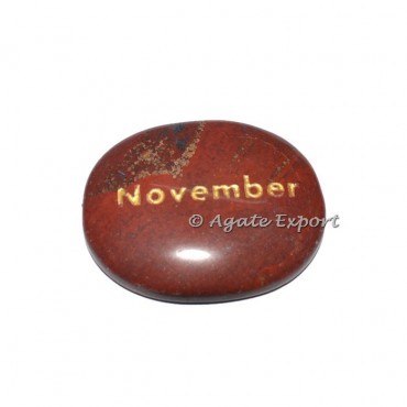 Red Jasper November Engraved Stones