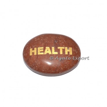 Red Jasper Health Engraved Stone