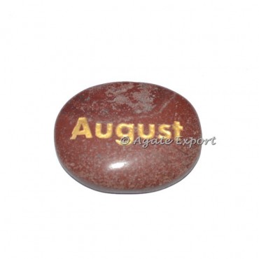 Red Jasper August Engraved Stones