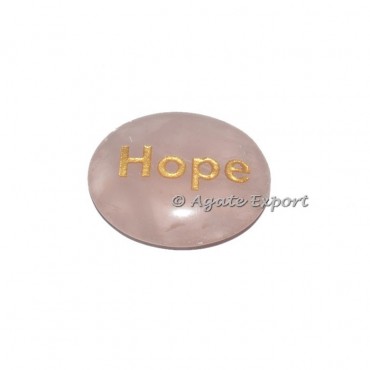 Rose Quartz Hope Engraved Stone
