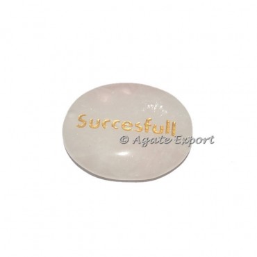 Rose Quartz Successful Engraved Stone