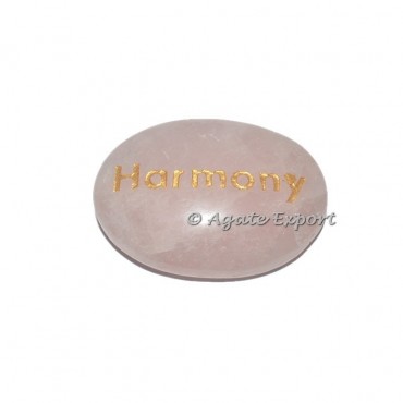 Rose Quartz Harmony Engraved Stone