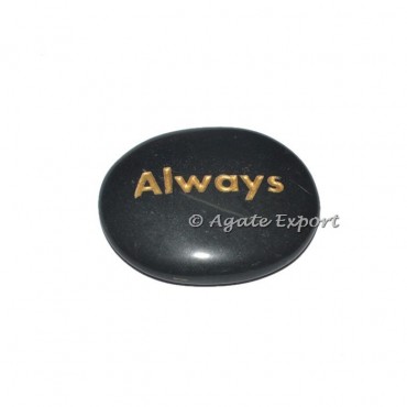 Black Agate Always Engraved Stones