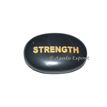 Black Agate Strengths Engraved Stones