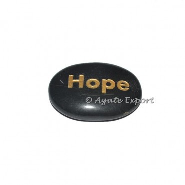 Black Agate Hope Engraved Stones