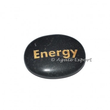 Black Agate Energy Engraved Stones