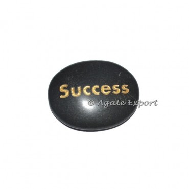 Black Agate Success Engraved Stones