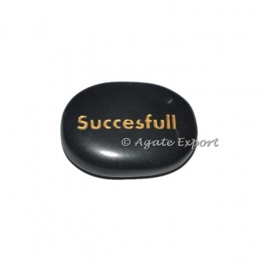 Black Agate Successful Engraved Stones