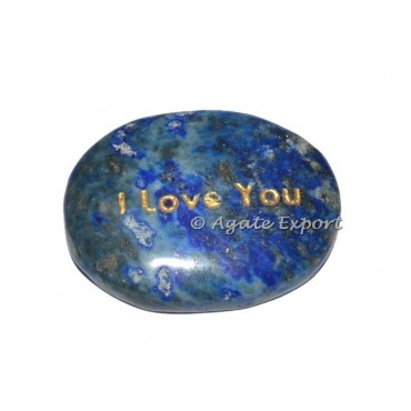 Lapis Lazuli I Love You Engraved Stones