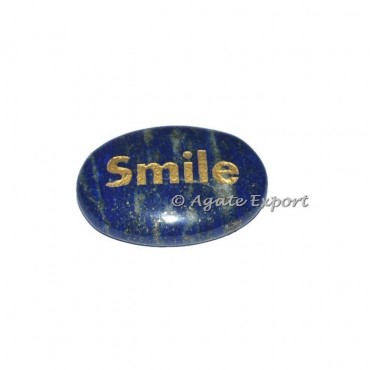 Lapis Lazuli Smile Engraved Stones