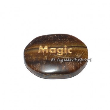 Tiger Eye Magic  Engraved Word Stone