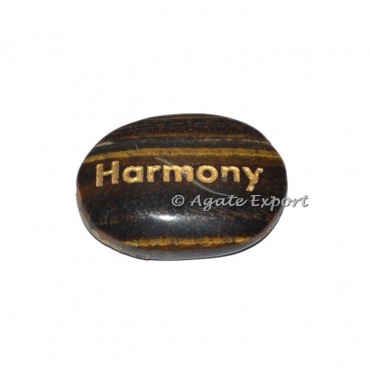 Tiger Eye Harmony  Engraved Word Stone