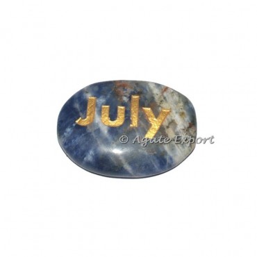 Sodalite July Engraved Oval Stone