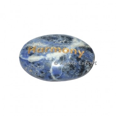 Sodalite Harmony  Engraved Oval Stone