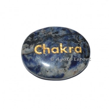 Sodalite Chakra Engraved Oval Stone