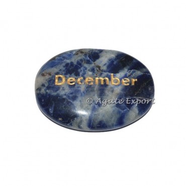Sodalite December  Engraved Oval Stone