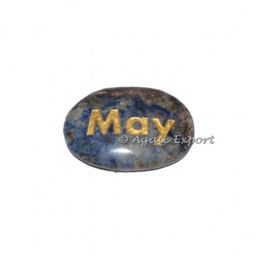 Sodalite May  Engraved Oval Stone