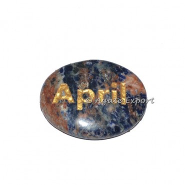 Sodalite April Engraved Oval Stone