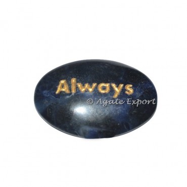 Sodalite Always  Engraved Oval Stone