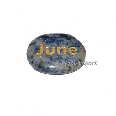Sodalite June  Engraved Oval Stone