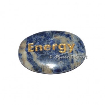 Sodalite Energy  Engraved Oval Stone