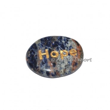Sodalite Hope Engraved Oval Stone