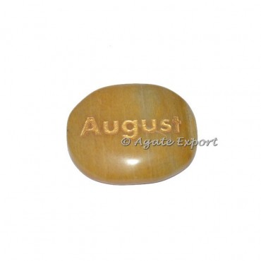 Golden Quartz August  Engraved Word Stones