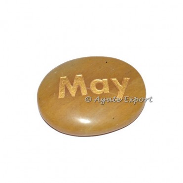 Golden Quartz May  Engraved Word Stones