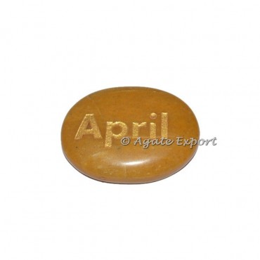Golden Quartz April Engraved Word Stones