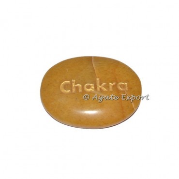 Golden Quartz Chakra Engraved Word Stones