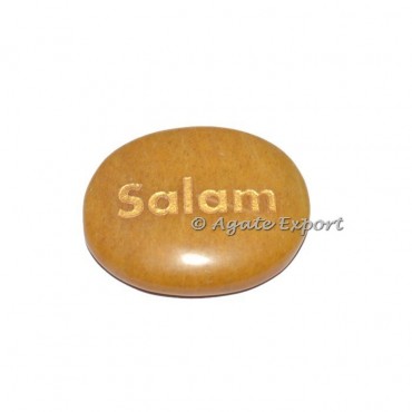 Golden Quartz Salam Engraved Word Stones