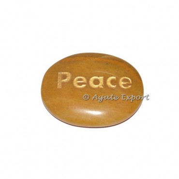 Golden Quartz Peace  Engraved Word Stones