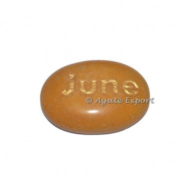 Golden Quartz June  Engraved Word Stones
