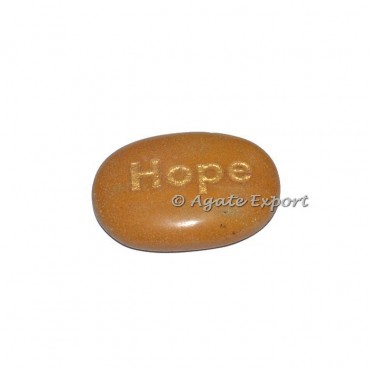 Golden Quartz Hope Engraved Word Stones