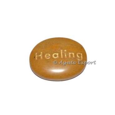 Golden Quartz Healing  Engraved Word Stones