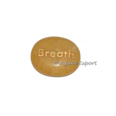 Golden Quartz Breath Engraved Word Stones