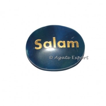 Blue Onyx Oval Salam Engraved Stones