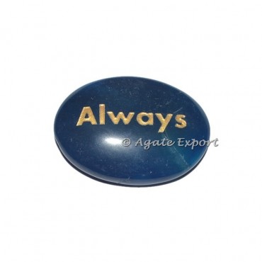 Blue Onyx Oval Always  Engraved Stones