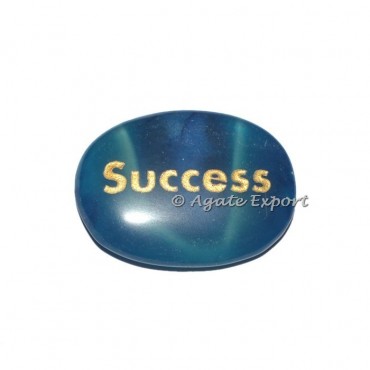 Blue Onyx Oval Success  Engraved Stones