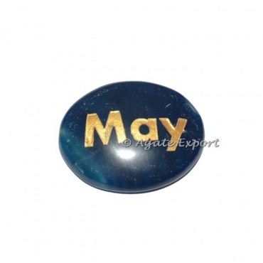 Blue Onyx Oval May  Engraved Stones