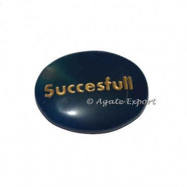 Blue Onyx Oval Successful Engraved Stones