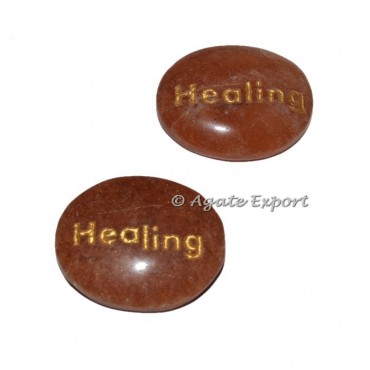Peach Aventurine Healing  Engraved Stones