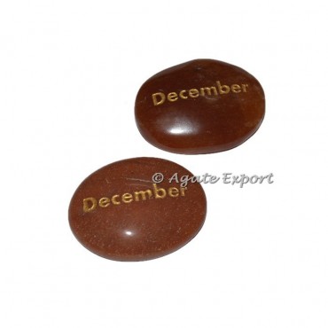 Peach Aventurine December  Engraved Stones