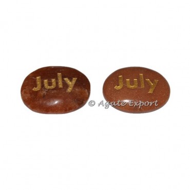 Peach Aventurine July  Engraved Stones