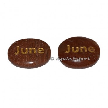 Peach Aventurine June  Engraved Stones