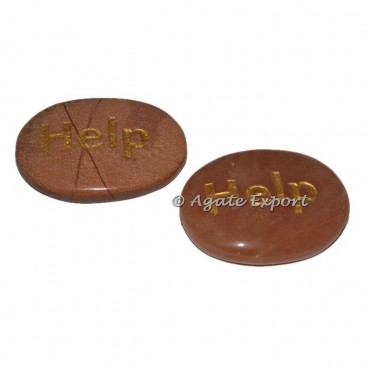 Peach Aventurine Help Engraved Stones