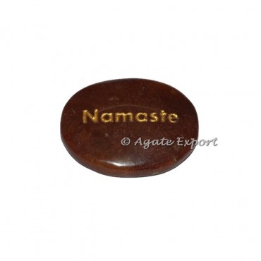 Peach Aventurine Namaste  Engraved Stones