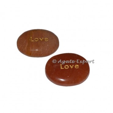 Peach Aventurine Love  Engraved Stones