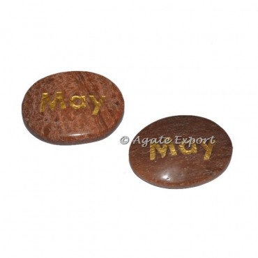 Peach Aventurine May one Engraved Stones